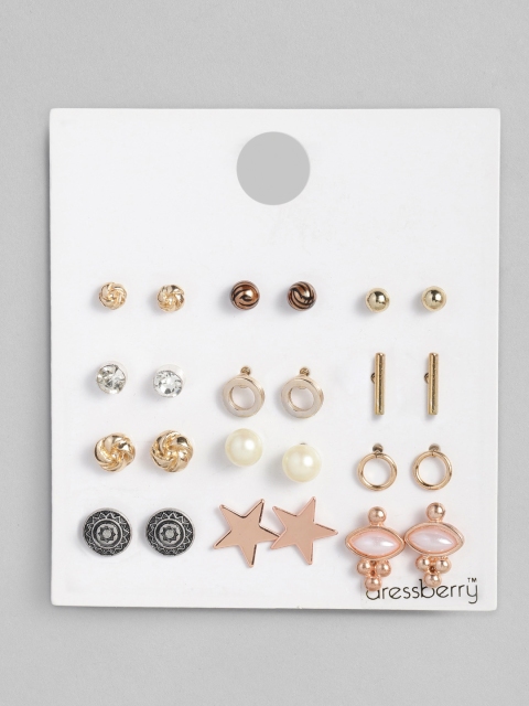 

DressBerry Set of 12 Gold-Toned Studs