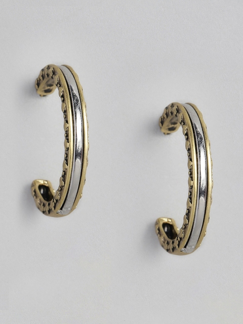 

DressBerry Gold & Silver-Toned Circular Half Hoop Earrings