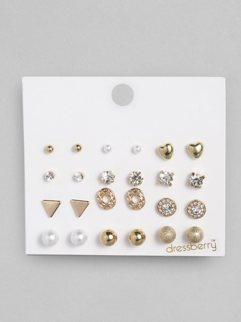 

DressBerry Set Of 12 Gold-Toned Studs