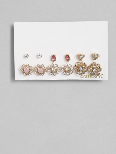 

DressBerry Set Of 6 Gold-Toned Studs