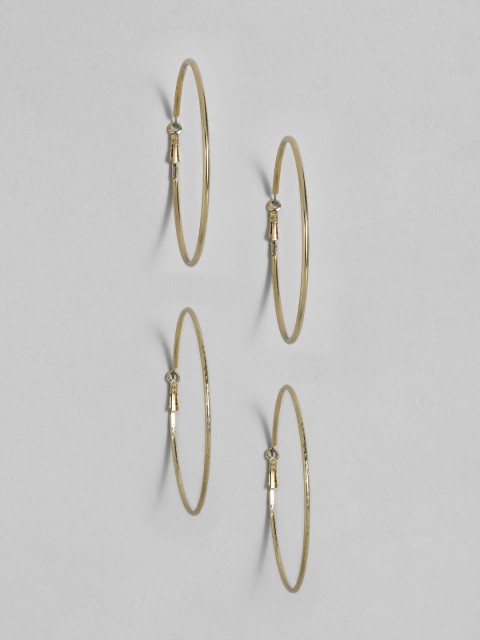 

DressBerry Set of 2 Gold-Plated Circular Hoop Earrings