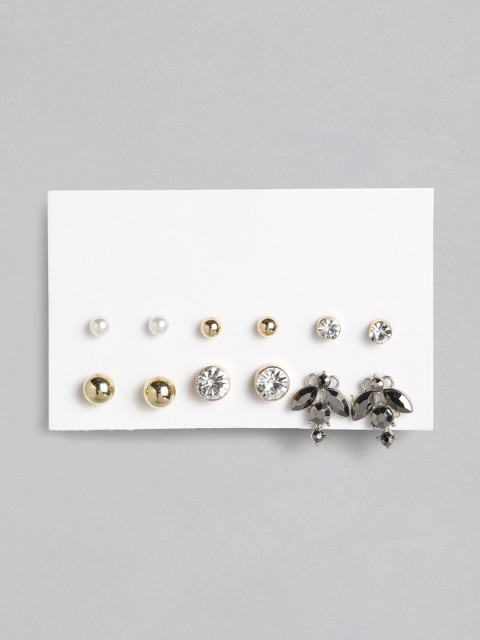 

DressBerry Gold-Plated Set Of 6 Studded Circular Studs