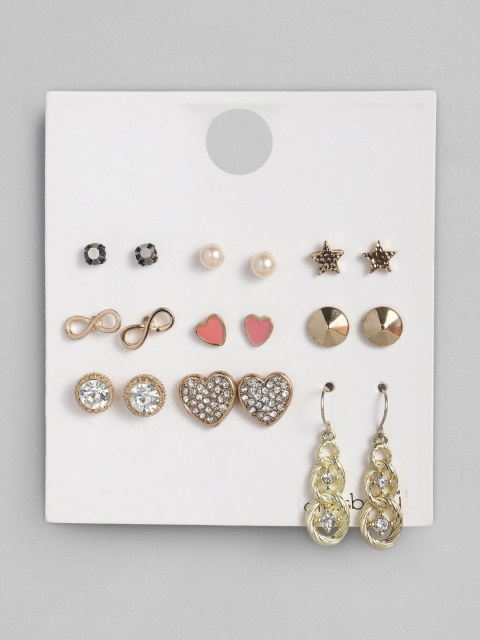 

DressBerry Set of 9 Gold-Toned Earrings