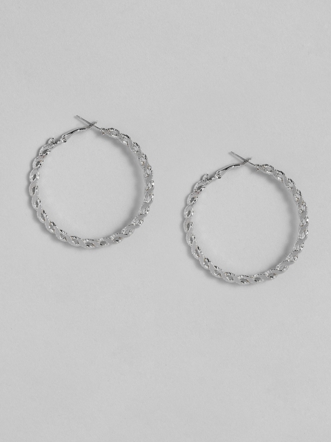 

DressBerry Silver-Plated Circular Hoop Earrings