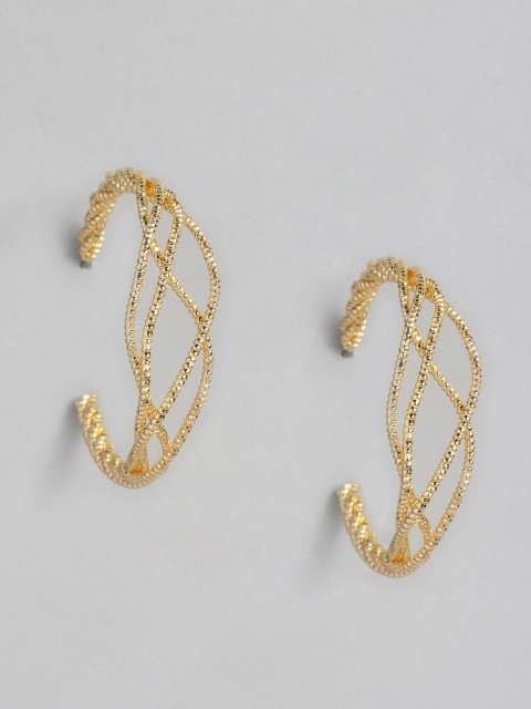 

DressBerry Gold-Plated Quirky Half Hoop Earrings