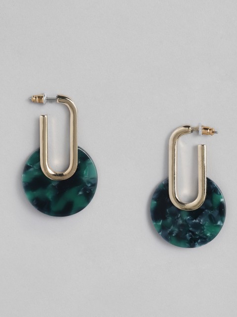 

DressBerry Green Circular Drop Earrings