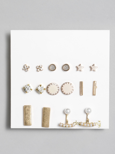

DressBerry Set of 8 Gold-Plated Geometric Studs