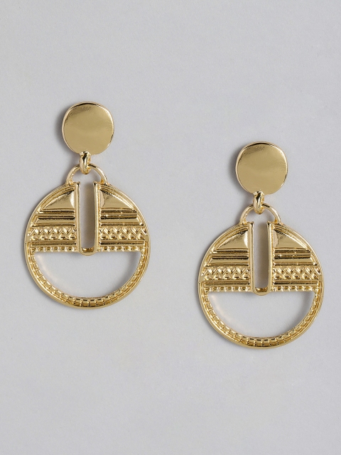 

DressBerry Gold-Plated Circular Drop Earrings
