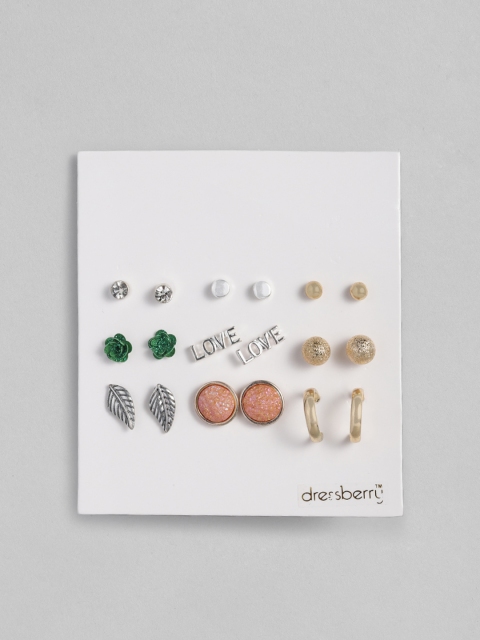 

DressBerry Set of 9 Gold-Toned Studs