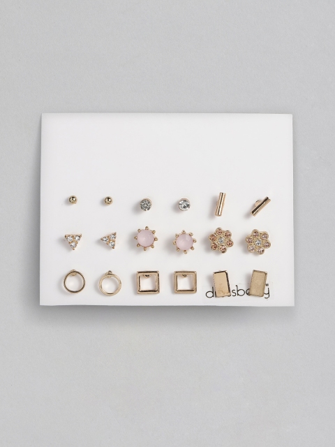 

DressBerry Set of 9 Gold-Toned Studs