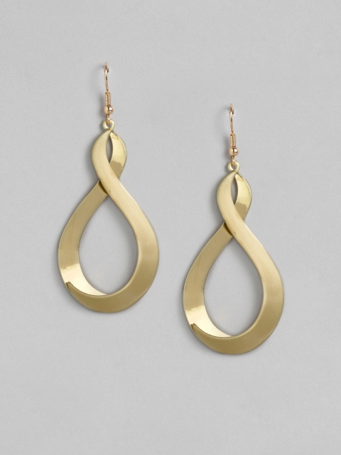 

DressBerry Gold-Plated Teardrop Shaped Drop Earrings