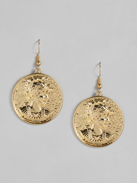 

DressBerry Gold-Plated Circular Drop Earrings