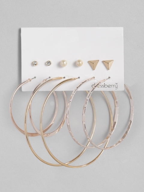 

DressBerry Set of 6 Earrings, Gold