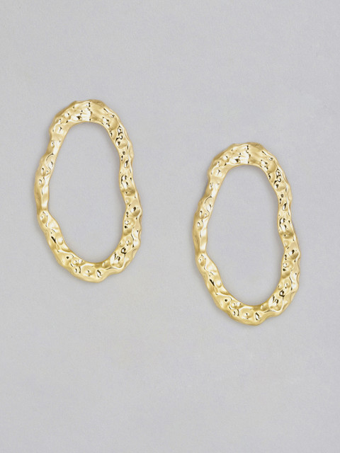 

DressBerry Gold-Toned Circular Drop Earrings