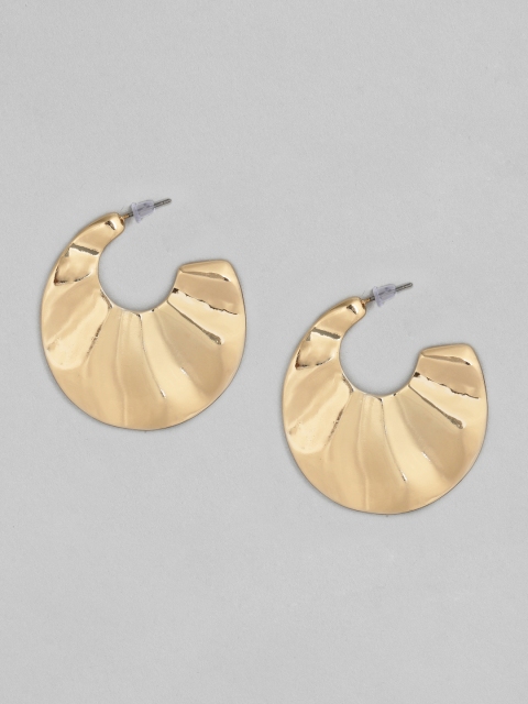 

DressBerry Gold-Toned Circular Half Hoop Earrings