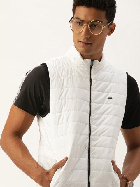 

Peter England Men White Solid Padded Jacket
