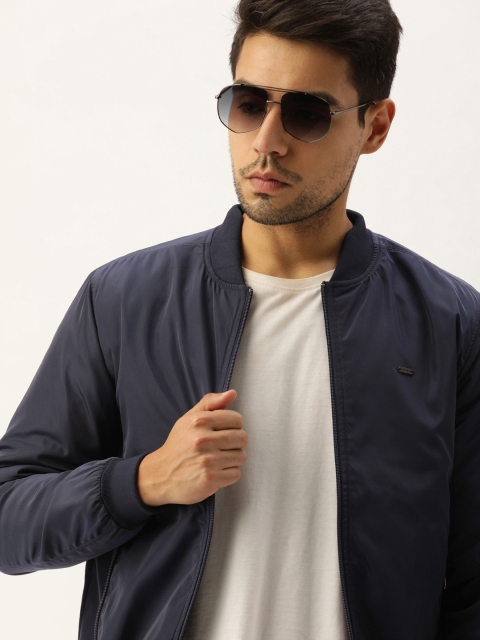 

Peter England Men Navy Blue Solid Tailored Jacket