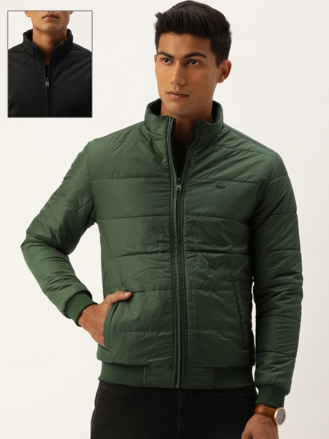 

Peter England Men Olive Green Solid Reversible Padded Jacket