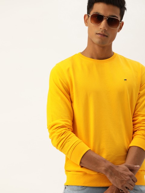 

Peter England Men Yellow Solid Round Neck Sweatshirt