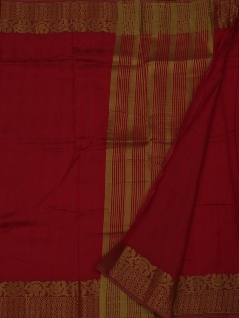 

Pothys Red Woven Design Jute Silk Saree
