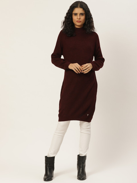 

Duke Women Maroon Longline Pullover