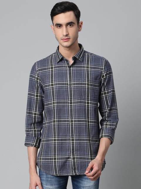 

Blackberrys Men Blue & White Phoenix Fit Checked Casual Shirt