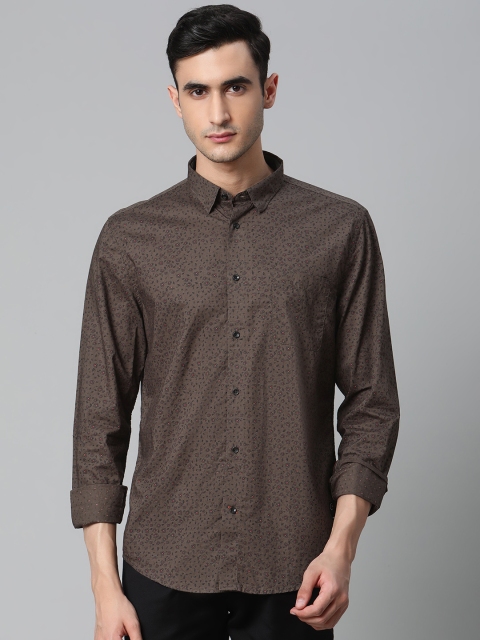 

Blackberrys Men Olive Green & Pink Slim Fit Floral Print Casual Shirt