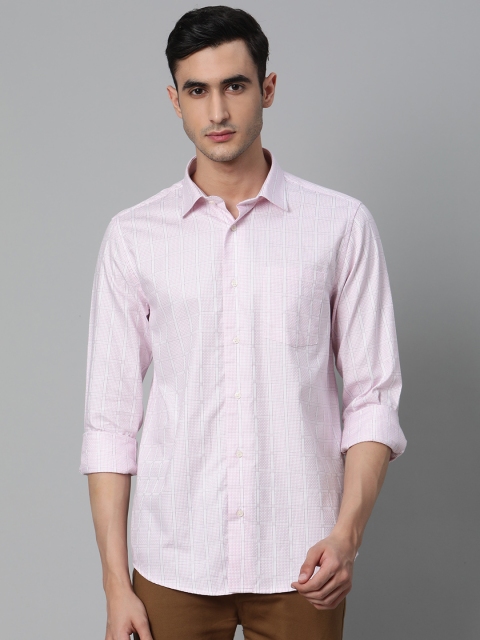 

Blackberrys Men Pink & White Slim Fit Checked Casual Shirt