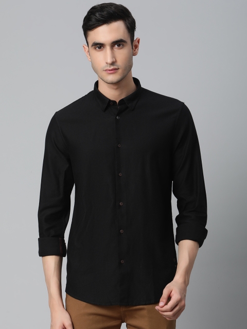

Blackberrys Men Black Trim Fit Textured Casual Shirt