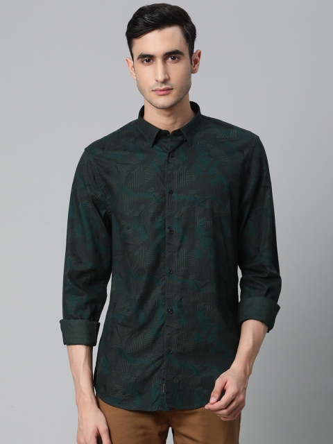 

Blackberrys Men Green & Black Trim Fit Abstract Printed Casual Shirt