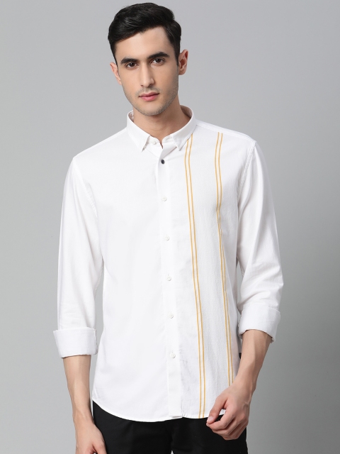 

Blackberrys Men White Slim Fit Solid Casual Shirt