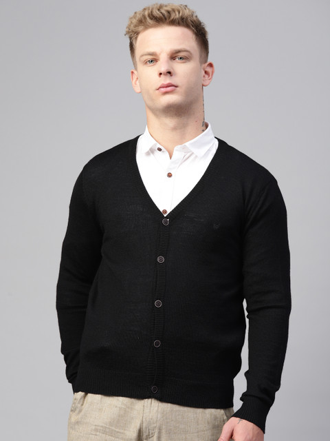 

Blackberrys Men Black Solid Cardigan
