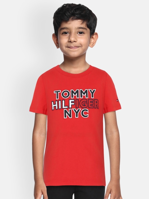 

Tommy Hilfiger Boys Red Printed Round Neck T-shirt