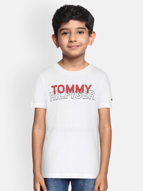 

Tommy Hilfiger Boys White Printed Round Neck T-shirt