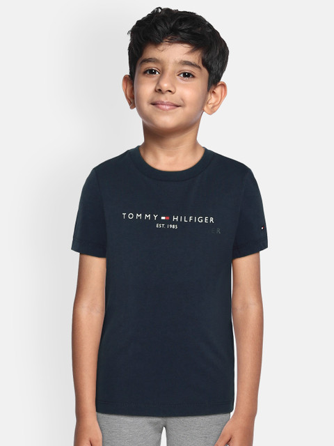 

Tommy Hilfiger Boys Navy Blue Printed Round Neck T-shirt