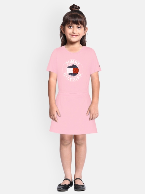 

Tommy Hilfiger Girls Pink Printed A-Line Dress