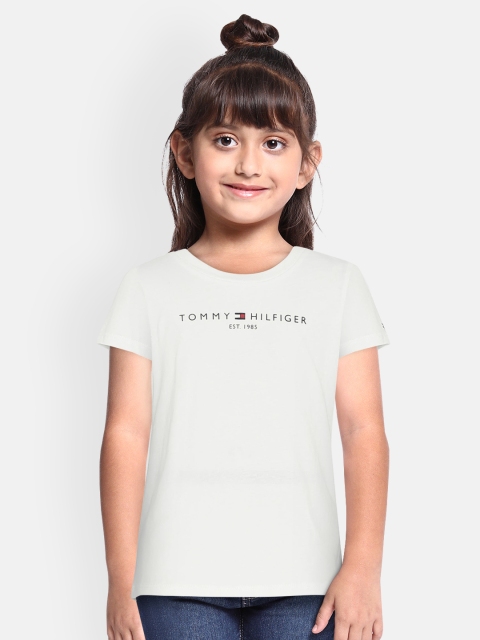 

Tommy Hilfiger Girls White Solid Round Neck T-shirt