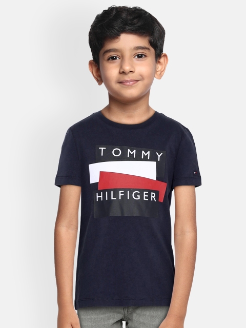 

Tommy Hilfiger Boys Navy Blue Printed Round Neck T-shirt