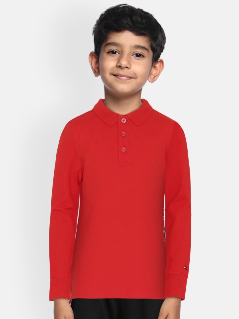 

Tommy Hilfiger Boys Red Printed Polo Collar T-shirt