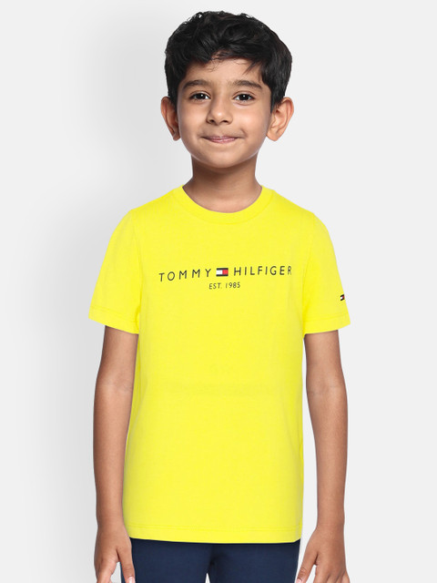 

Tommy Hilfiger Boys Yellow Solid Round Neck T-shirt