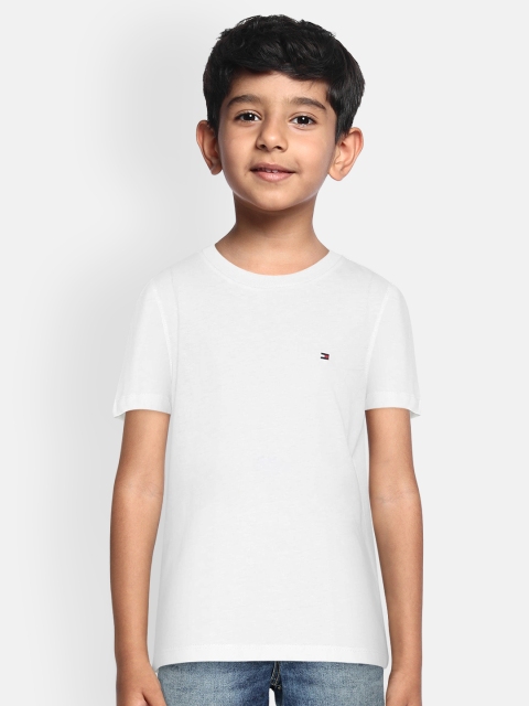 

Tommy Hilfiger Boys White Solid Round Neck T-shirt