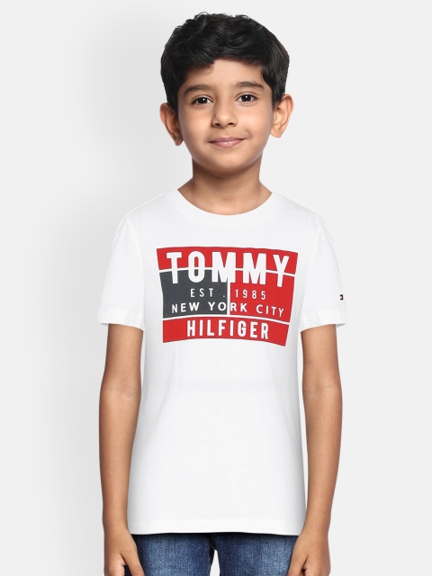 

Tommy Hilfiger Boys White Printed Round Neck T-shirt