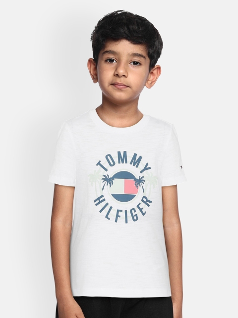 

Tommy Hilfiger Boys White Printed Round Neck T-shirt
