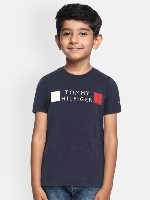 

Tommy Hilfiger Boys Navy Blue Printed Round Neck T-shirt