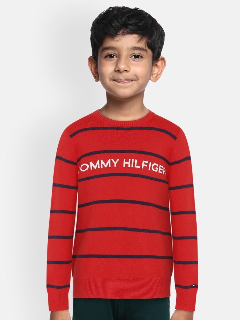 

Tommy Hilfiger Boys Red & Black Striped Pullover Sweater