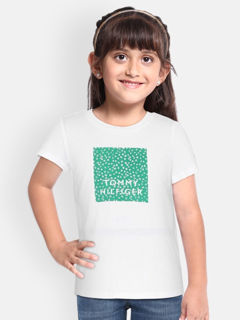 

Tommy Hilfiger Girls White Printed Round Neck T-shirt