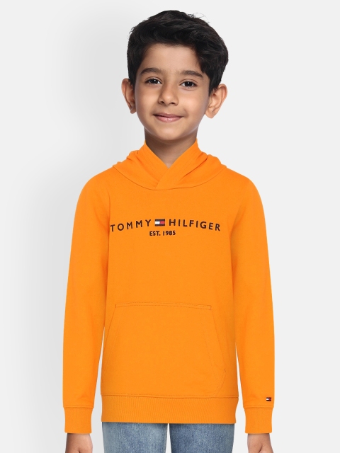

Tommy Hilfiger Boys Orange Solid Hooded Sweatshirt