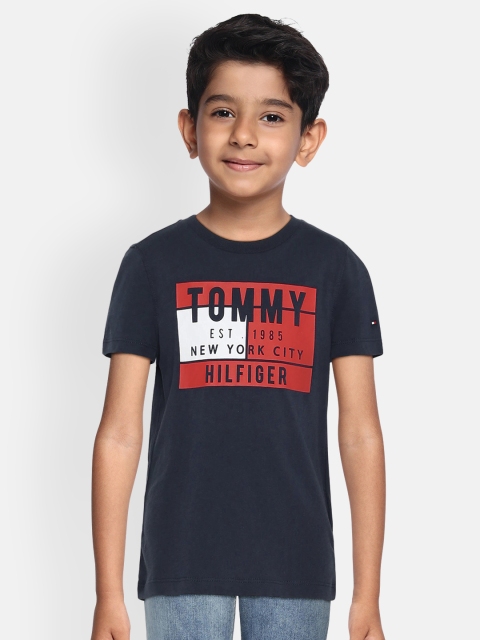 

Tommy Hilfiger Boys Navy Blue Printed Round Neck T-shirt