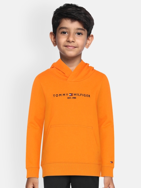 

Tommy Hilfiger Boys Orange Printed Hooded Sweatshirt