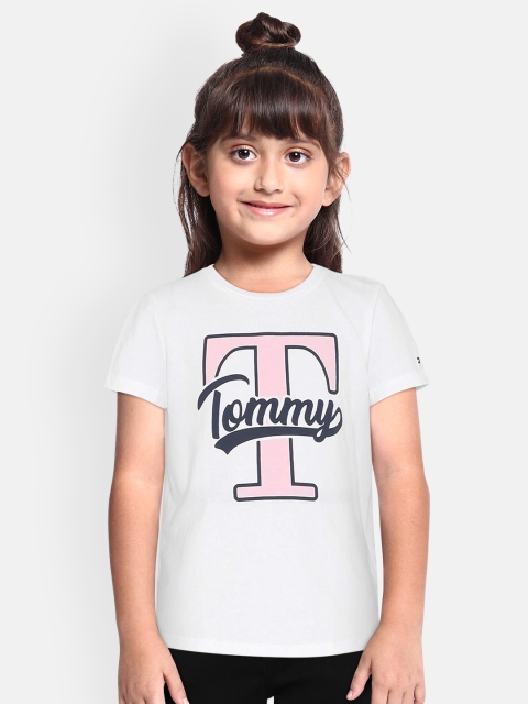 

Tommy Hilfiger Girls White Printed Round Neck T-shirt